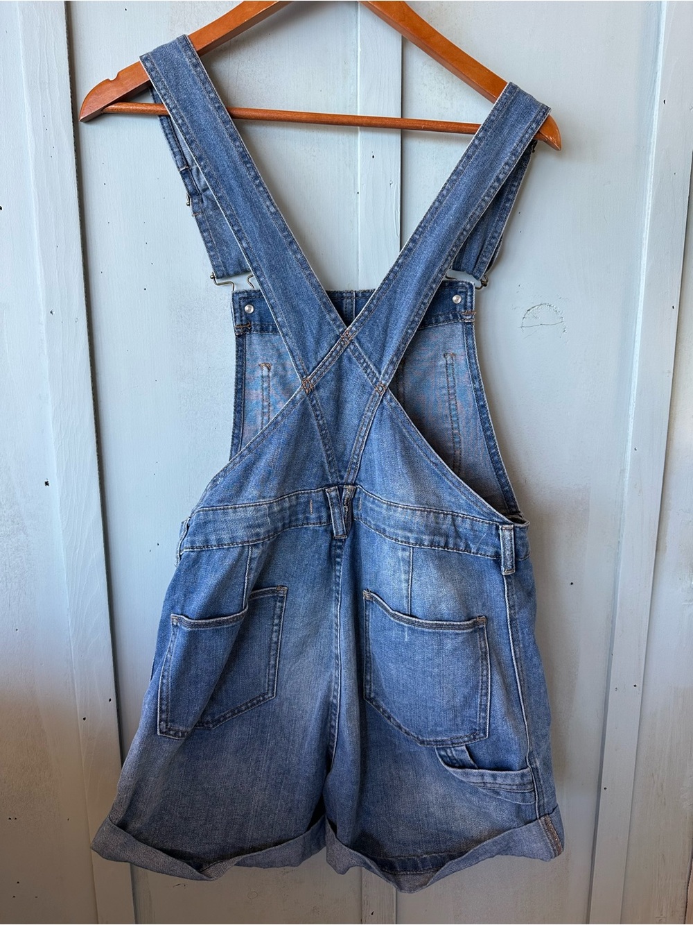 Free People Ziggy Denim Shortalls Sapphire Blue - Picture 9 of 12